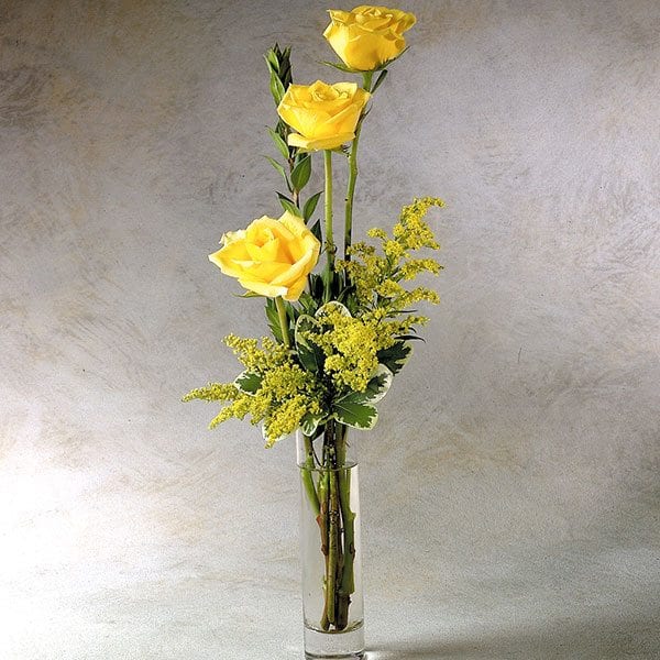 Bud Vase - yellow roses